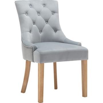 Set sedia velluto hevea legno grigio chiaro (2 pezzi)