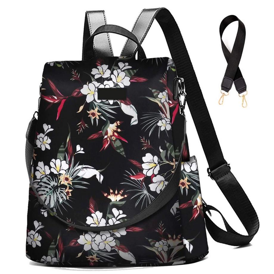 Rucksack, diebstahlsichere Nylonhandtaschen, wasserdichte 2-in-1-Umhängetasche, lässiger Tagesrucksack