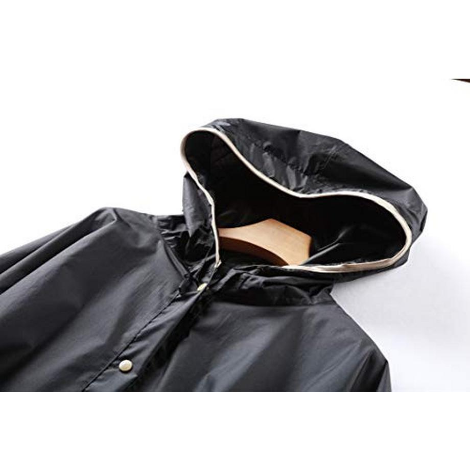 Alopini Stylischer wasserdichter Regenponcho mit Kapuze Reissverschluss  