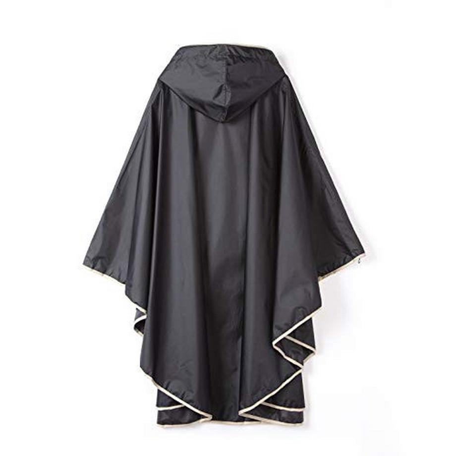 Alopini Stylischer wasserdichter Regenponcho mit Kapuze Reissverschluss  