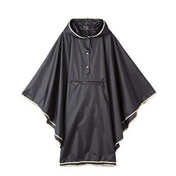 Regenponcho stylischer wasserdichter Regenmantel mit Kapuze Reißverschluss