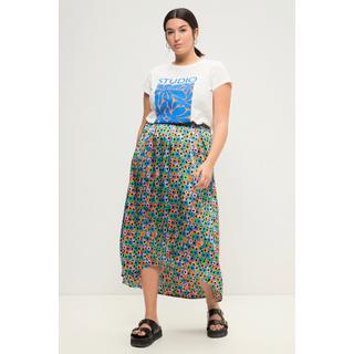 Studio Untold  Jupe midi à taille élastique, coupe trapèze et imprimé floral coloré 