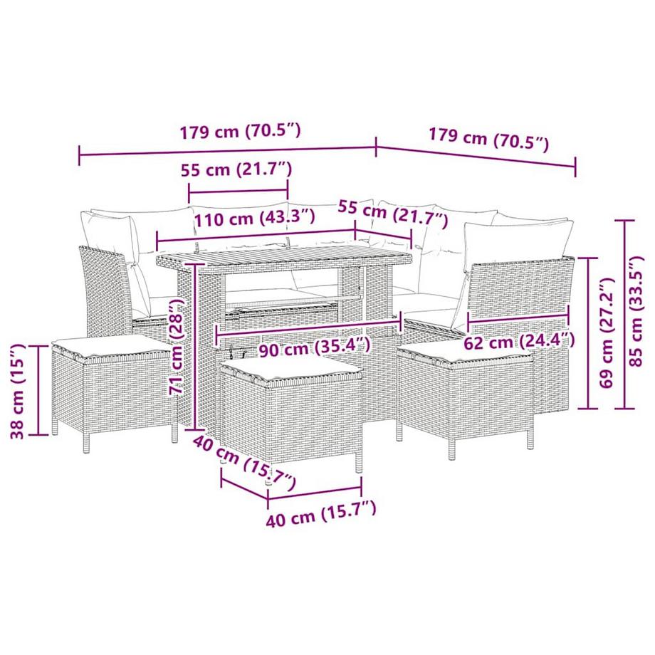 VidaXL Gartensofa massivholz akazie  