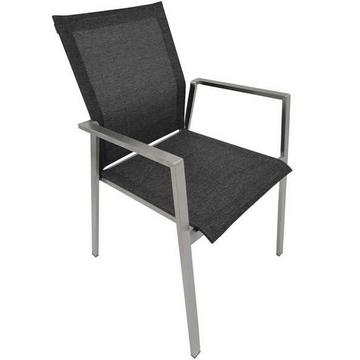 Chaise de jardin en acier inoxydable gris Turin
