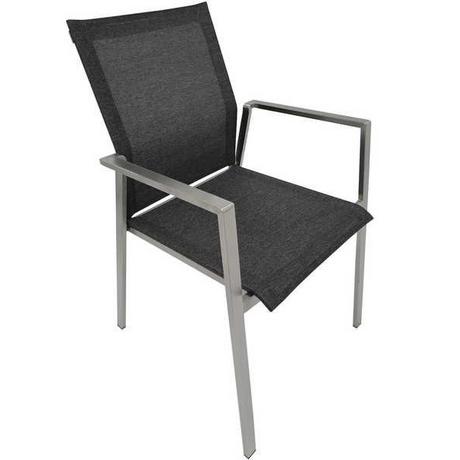 mutoni Chaise de jardin en acier inoxydable gris Turin  