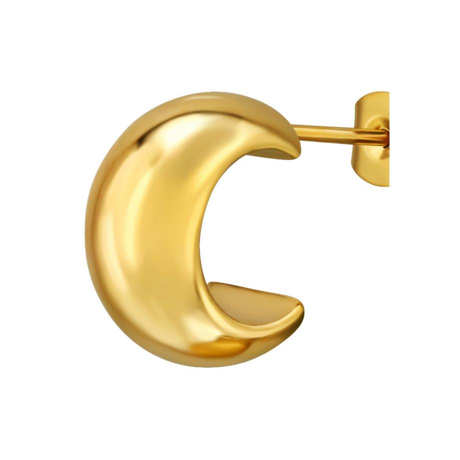 Maxte  Breite Halbe Creolen/Ohrstecker aus Edelstahl in farbe 