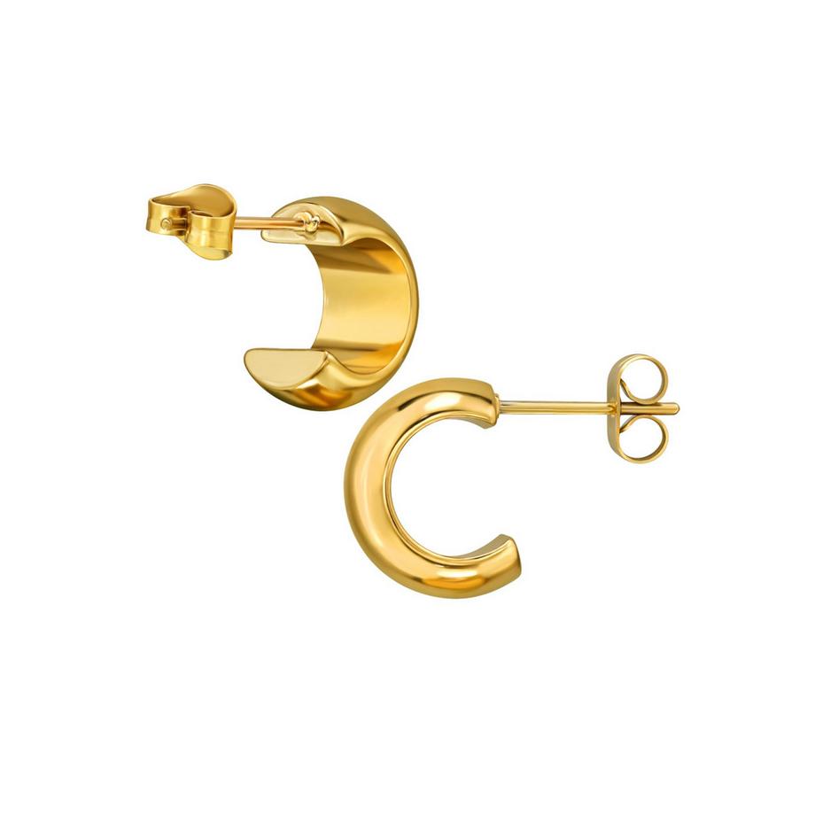 Maxte  Breite Halbe Creolen/Ohrstecker aus Edelstahl in farbe 