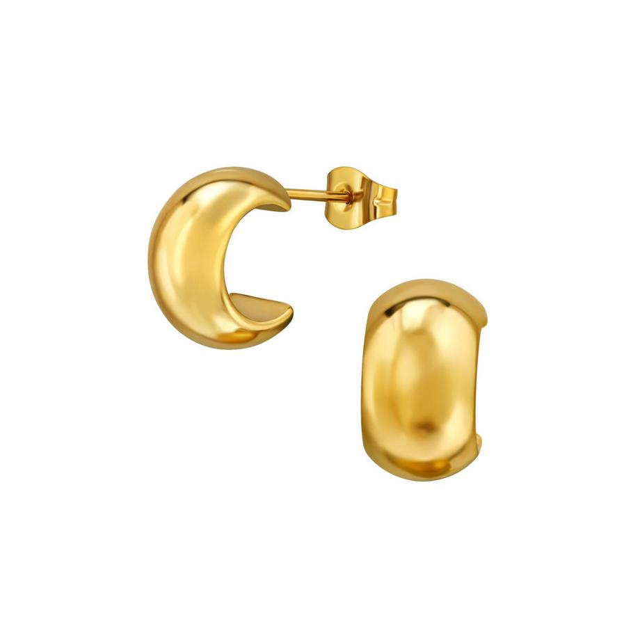 Breite Halbe Creolen/Ohrstecker aus Edelstahl in farbe