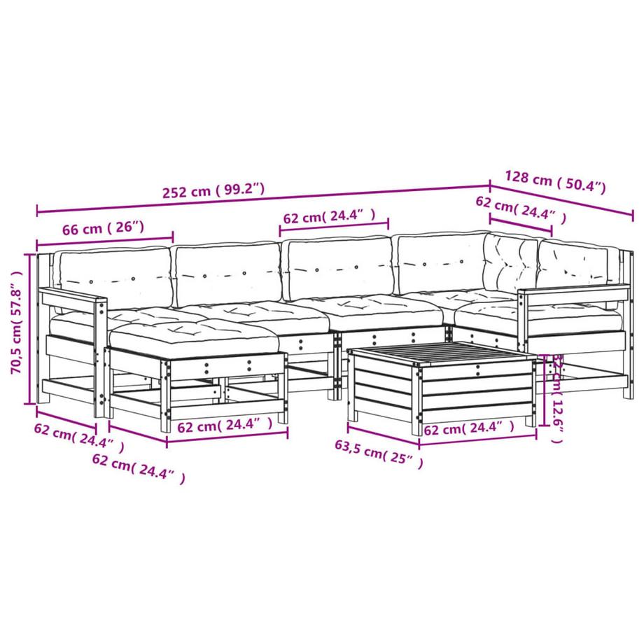 VidaXL set salotto da giardino Legno  