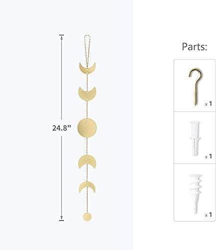 Alopini Mond Phase Girlande Metall Boho Chic Mond Phase Dekor Wandbehang Ornamente  