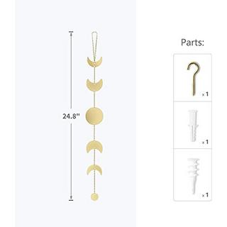 Alopini Mond Phase Girlande Metall Boho Chic Mond Phase Dekor Wandbehang Ornamente  