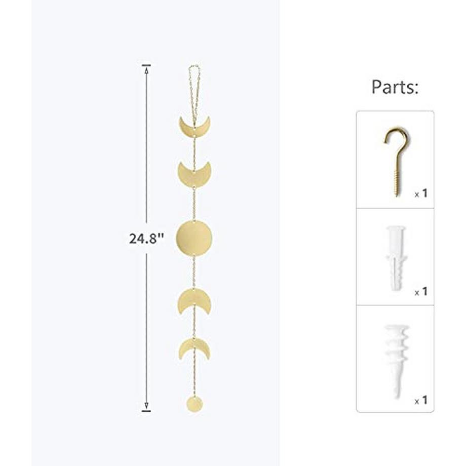 Alopini Mond Phase Girlande Metall Boho Chic Mond Phase Dekor Wandbehang Ornamente  