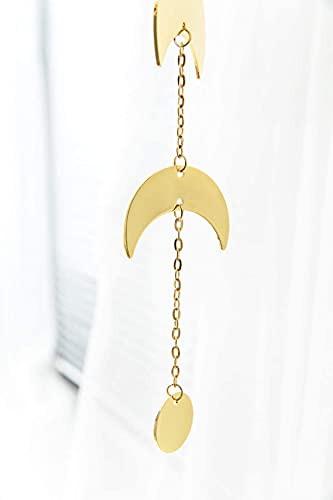 Alopini Mond Phase Girlande Metall Boho Chic Mond Phase Dekor Wandbehang Ornamente  