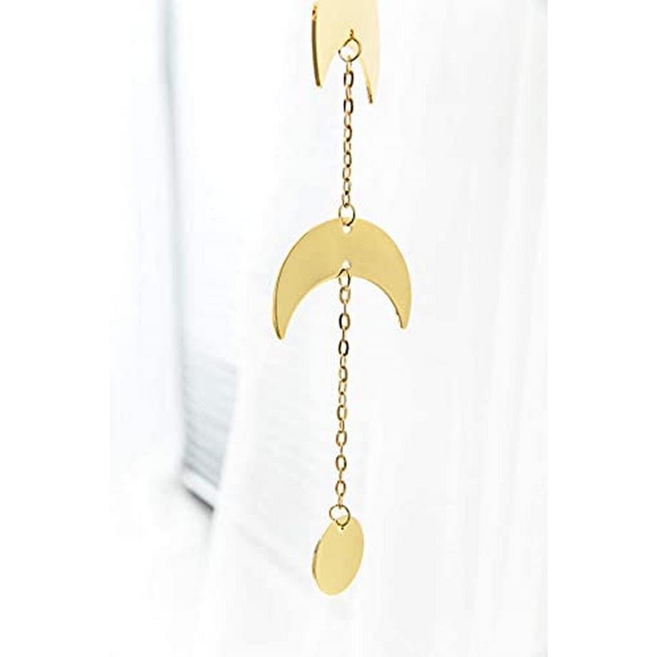 Alopini Mond Phase Girlande Metall Boho Chic Mond Phase Dekor Wandbehang Ornamente  