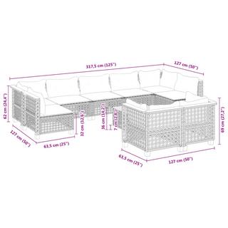 VidaXL Garten sofagarnitur poly-rattan  