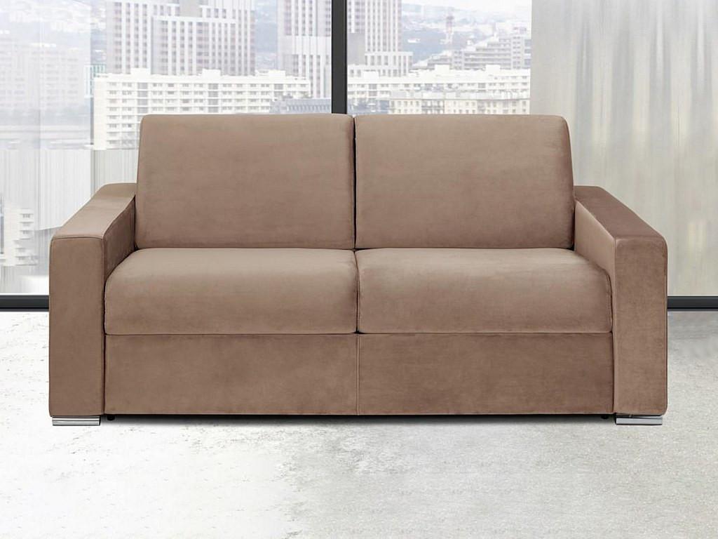 Vente-unique Schlafsofa mit Matratze 3Sitzer Samt Liegefläche 1MatratzenCALITO  