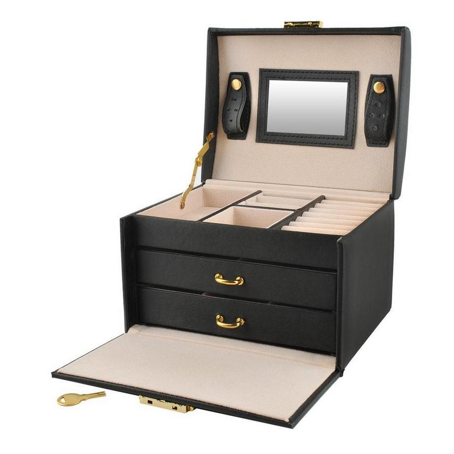 Northix  Großes Schmuckkästchen in mehreren Ebenen - Schwarz 