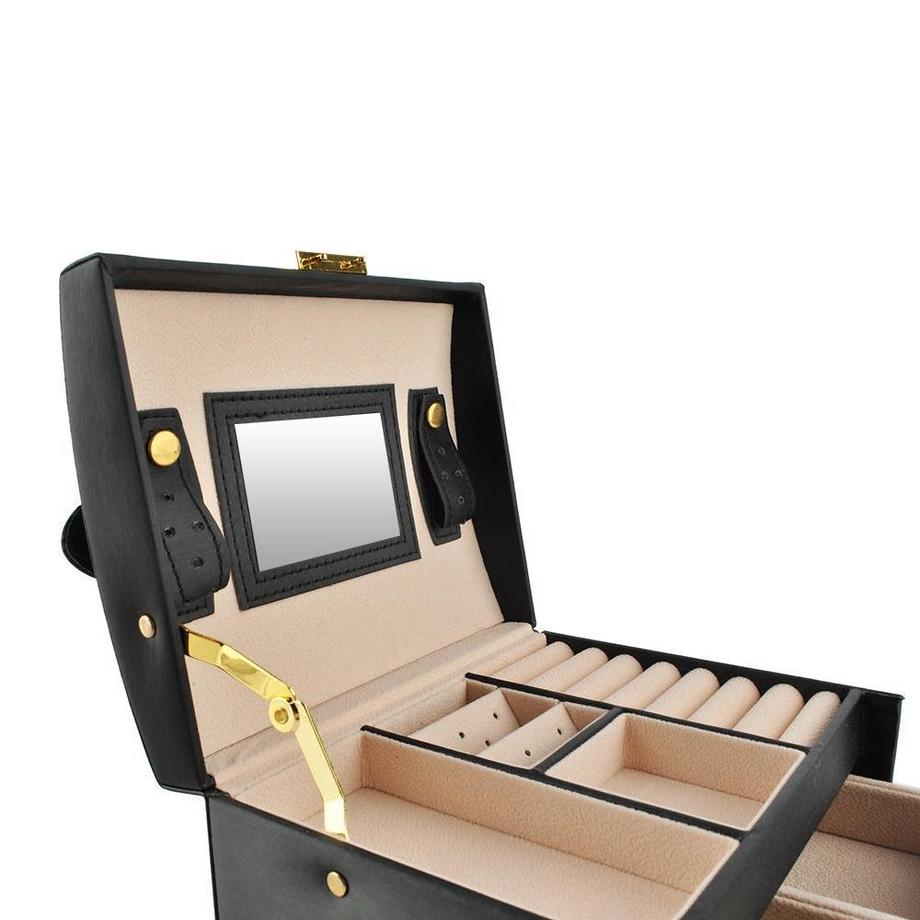 Northix  Großes Schmuckkästchen in mehreren Ebenen - Schwarz 