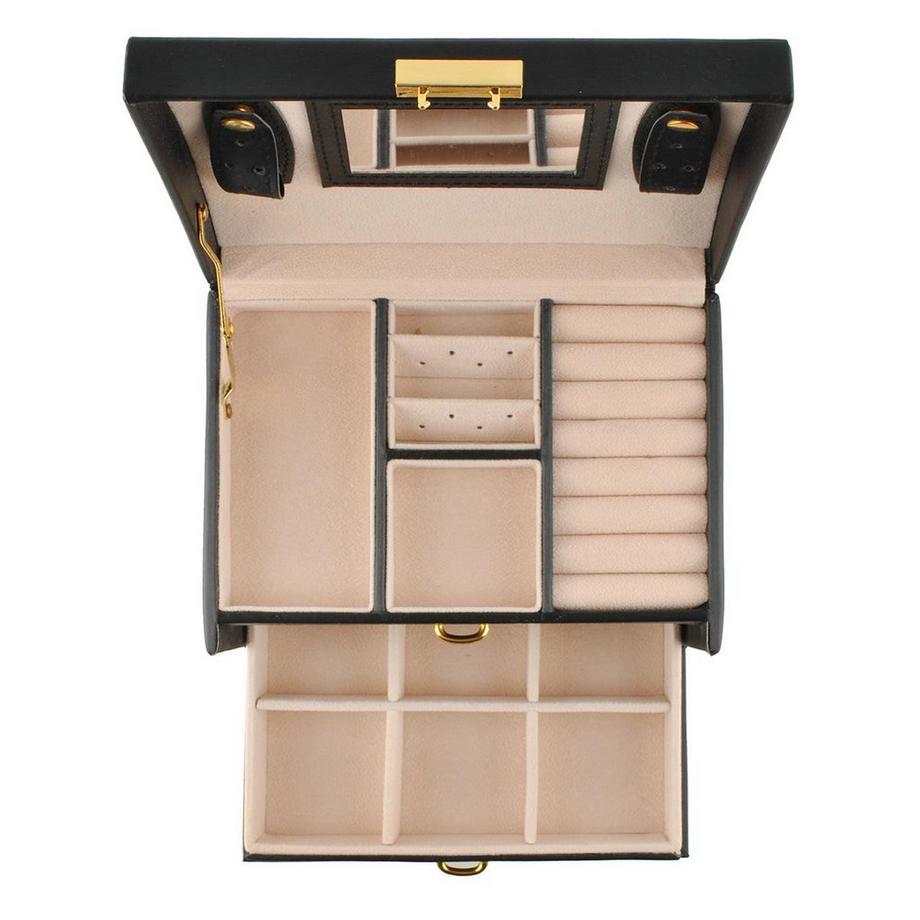 Northix  Großes Schmuckkästchen in mehreren Ebenen - Schwarz 