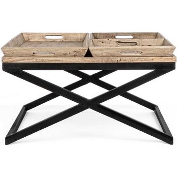 Tavolino Vassoio 3 vassoi 90x90