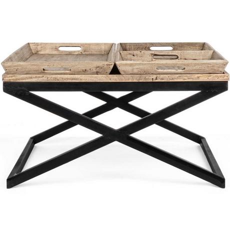 mutoni Tavolino Vassoio 3 vassoi 90x90  