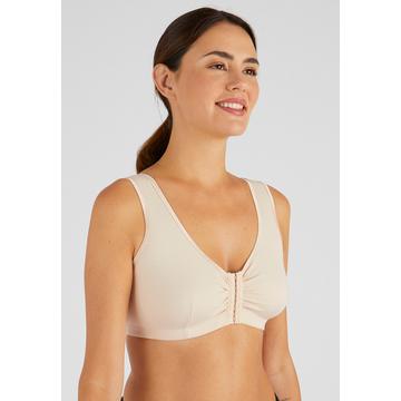 Soutien-gorge sans armatures, ouvert devant.