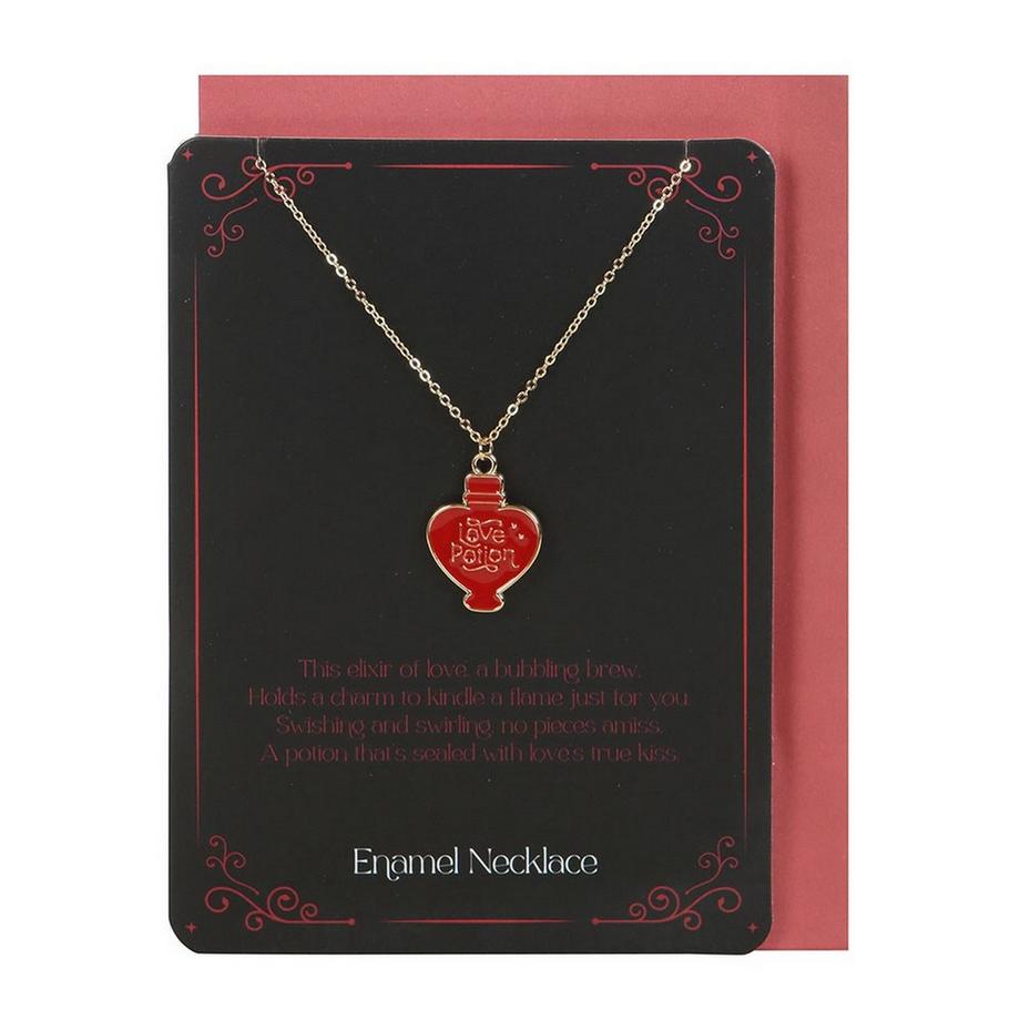 Something Different  Smalto Pozione D'amore Collana E Carta Set 