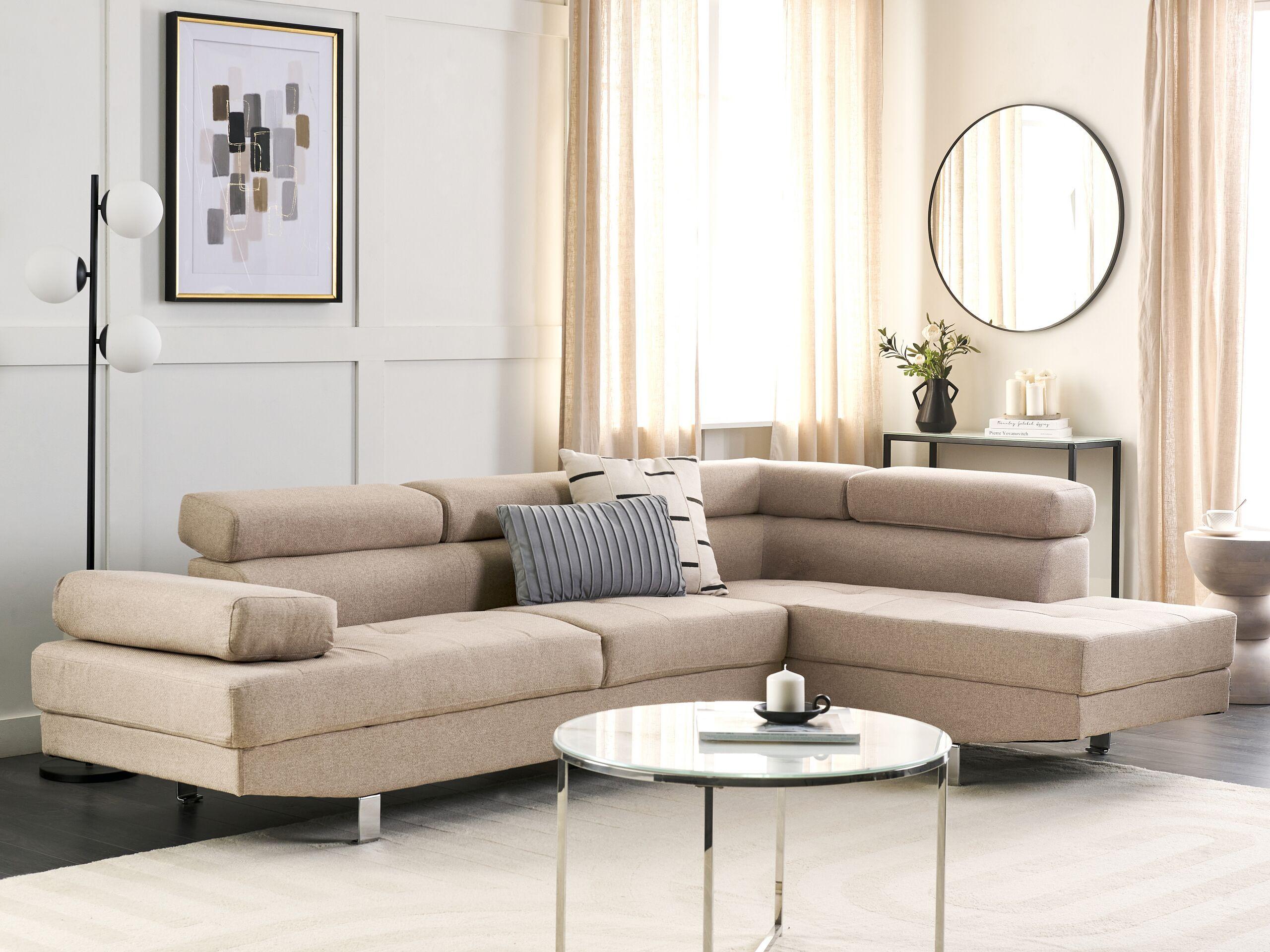 Beliani Ecksofa aus Polyester Modern NORREA  