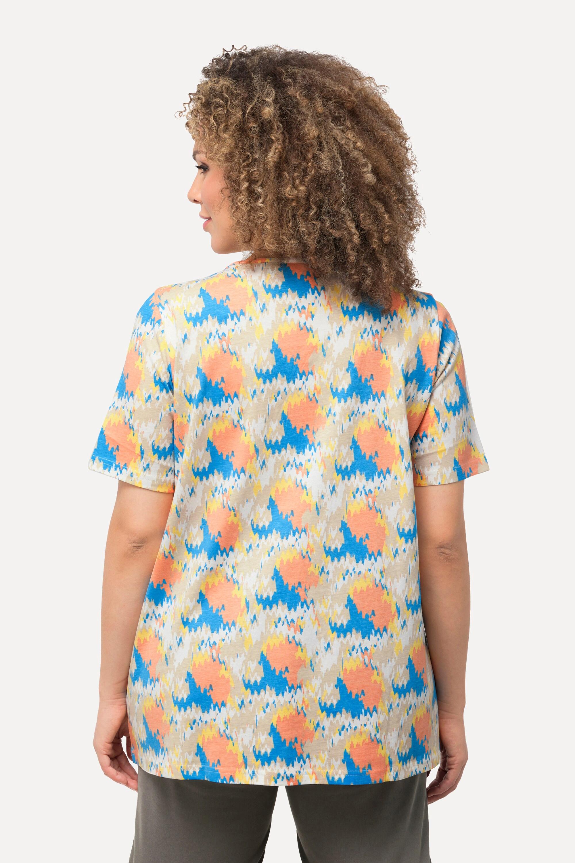 Ulla Popken T-shirt Pieghe Decorative Linea A Scollo V Mezza Manica  