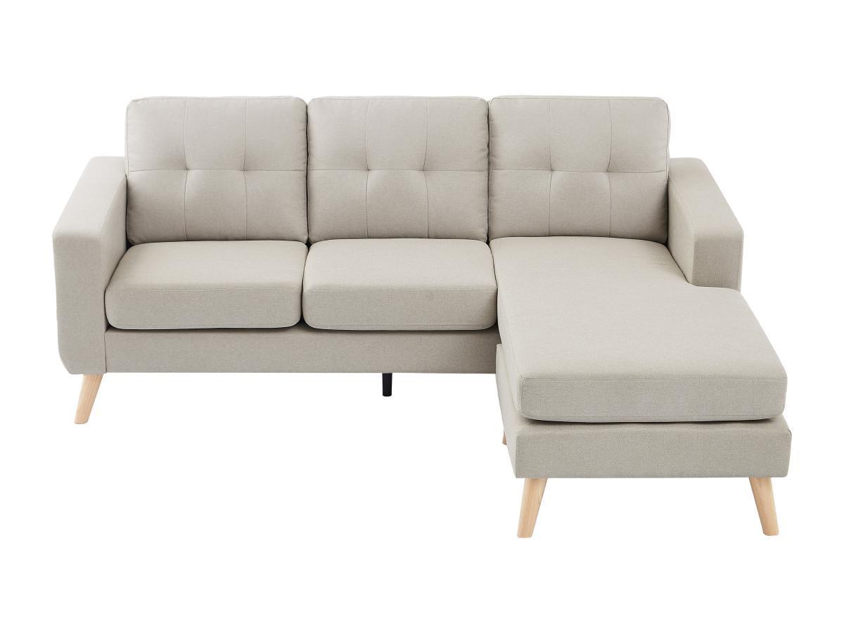 Vente-unique Divano angolare reversibile in Tessuto Beige - BARTOLOME  