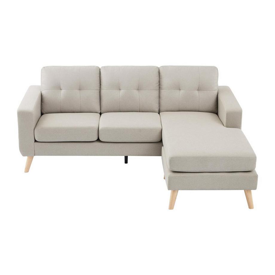 Vente-unique Ecksofa - Ecke wechselbar - Stoff - Beige - BARTOLOME  