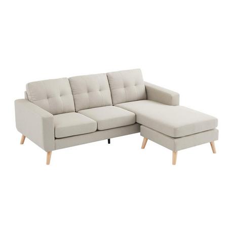 Vente-unique Divano angolare reversibile in Tessuto Beige - BARTOLOME  