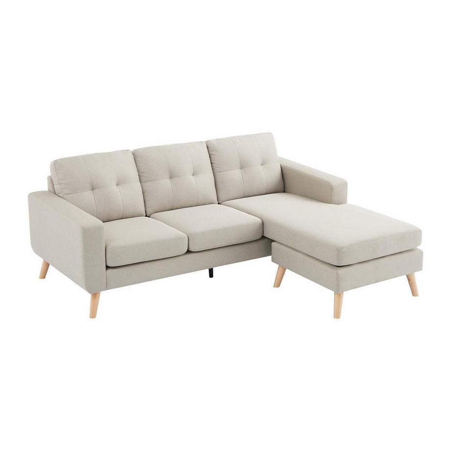 Ecksofa - Ecke wechselbar - Stoff - Beige - BARTOLOME