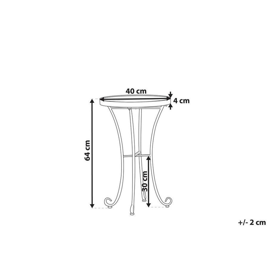 Beliani Table d\'appoint pour le jardin en Métal Traditionnel CAVINIA  