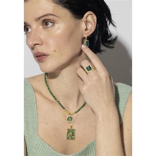 Luxenter  Orecchini Luxenter in argento 925 con malachite rifinita in oro giallo 18 carati - Kakan 