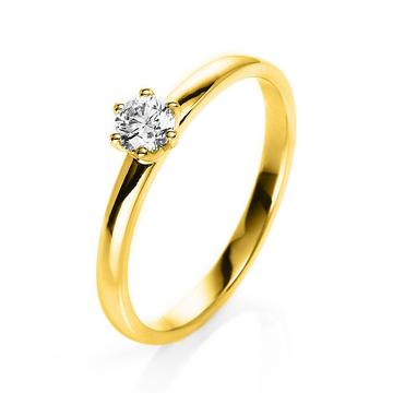 Solitär-Ring 585/14K Gelbgold Diamant 0.25ct.