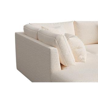 Maison Céphy Canapé d'angle gauche en tissu beige JULINA de Maison Céphy  