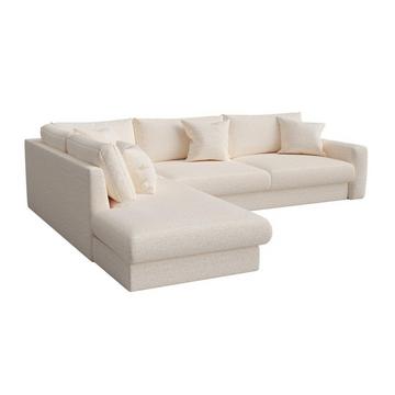 Canapé d'angle gauche en tissu beige JULINA de Maison Céphy