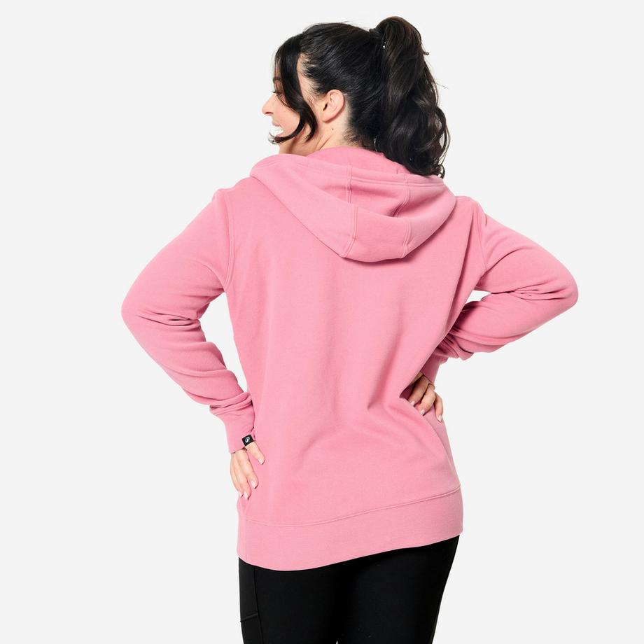DOMYOS  Fitness-Sweatshirt aus Fleece mit Zipper , altrosa 