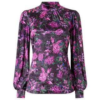 Joe Browns Velours Top Blumenprint Hoher Kragen  