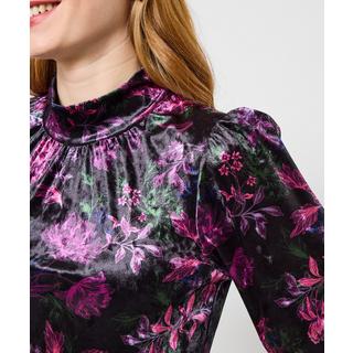 Joe Browns Velours Top Blumenprint Hoher Kragen  