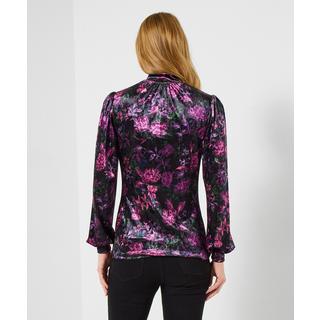 Joe Browns Velours Top Blumenprint Hoher Kragen  