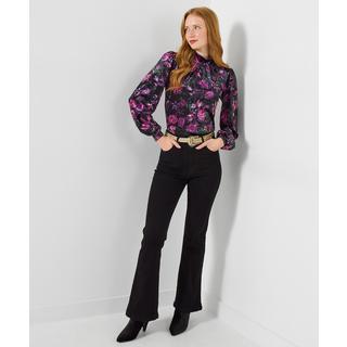 Joe Browns Velours Top Blumenprint Hoher Kragen  