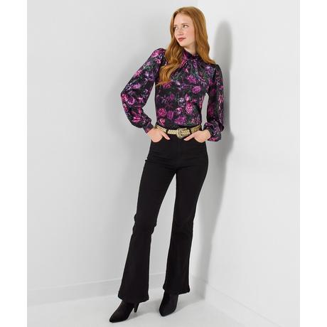 Joe Browns Velours Top Blumenprint Hoher Kragen  