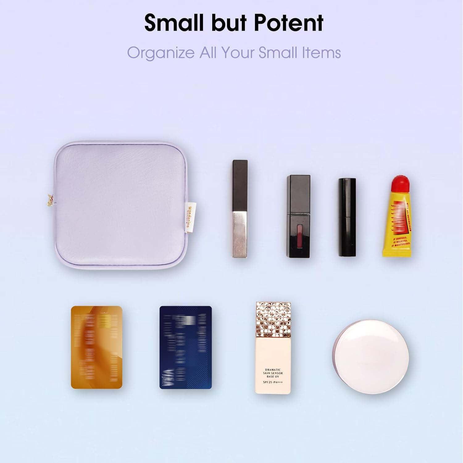 Only-bags.store Mini Borsa Trucco Pelle PU Portatile con Cerniera  