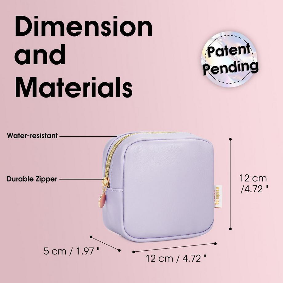 Only-bags.store Mini Trousse de Maquillage Cuir PU Portable avec Fermeture Éclair  