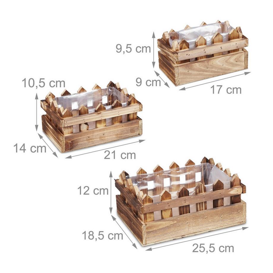 Northix Blumentöpfe mit dekorativem Zaun  