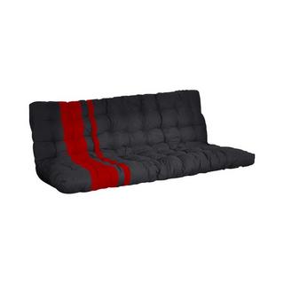 Vente-unique Futon speciale divano letto 1x Nero e rosso MODULO  