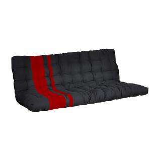 Vente-unique Futon speciale divano letto 1x Nero e rosso MODULO  