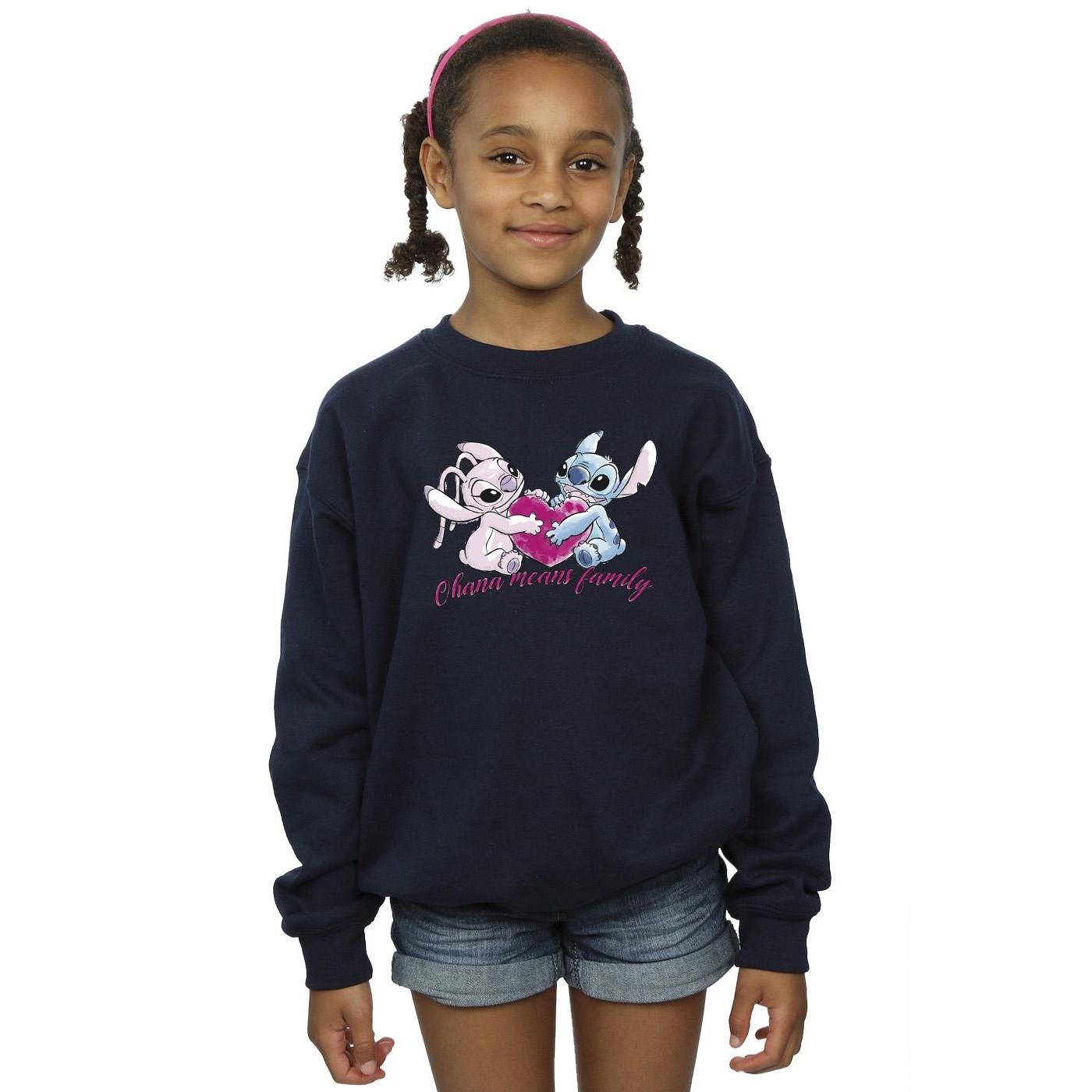 Disney  Lilo And Stitch Ohana Heart With Angel Sweatshirt 